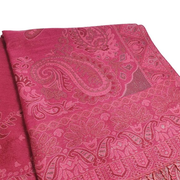 Collection Eighteen Pink Paisley Patterned Scarf With Women Fashion Accessory - Picture 4 of 6